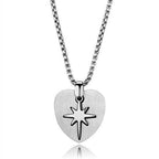 Men's stainless steel necklace with a heart pendant and star design for stylish accessory choices