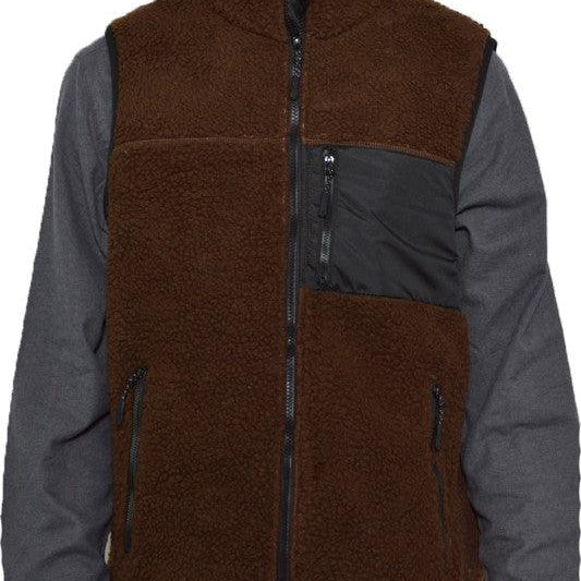 Men's Jackets Mens Stylish Padded Sherpa Fleece Vests