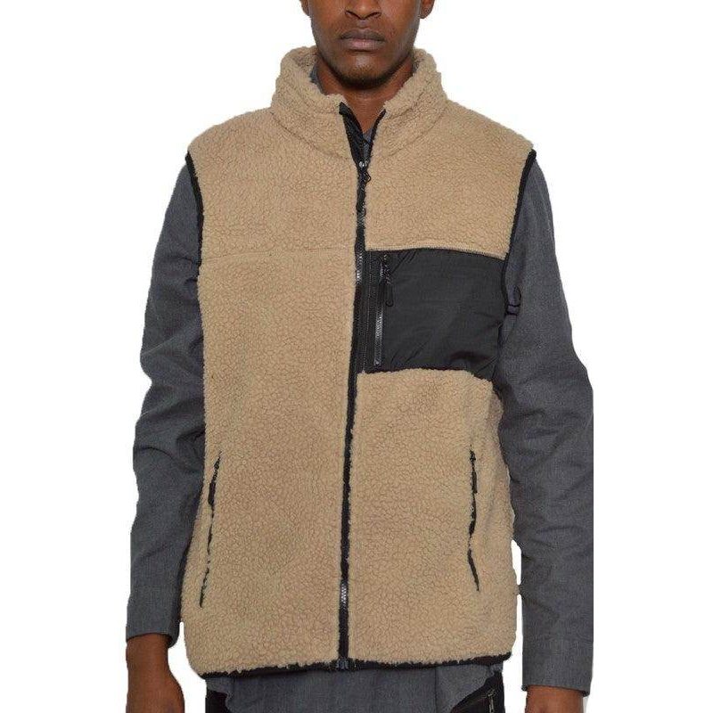 Mens Stylish Padded Sherpa Fleece Vests - VacationGrabs