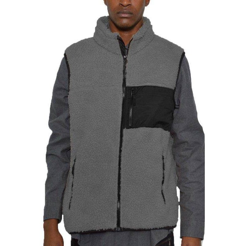 Mens Stylish Padded Sherpa Fleece Vests - VacationGrabs