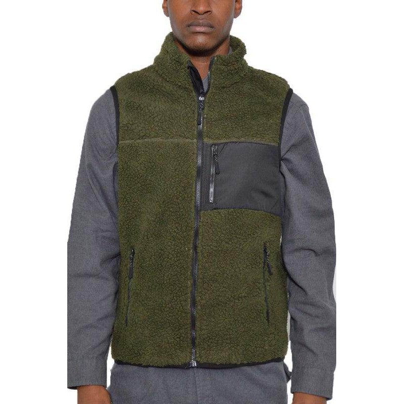 Mens Stylish Padded Sherpa Fleece Vests - VacationGrabs