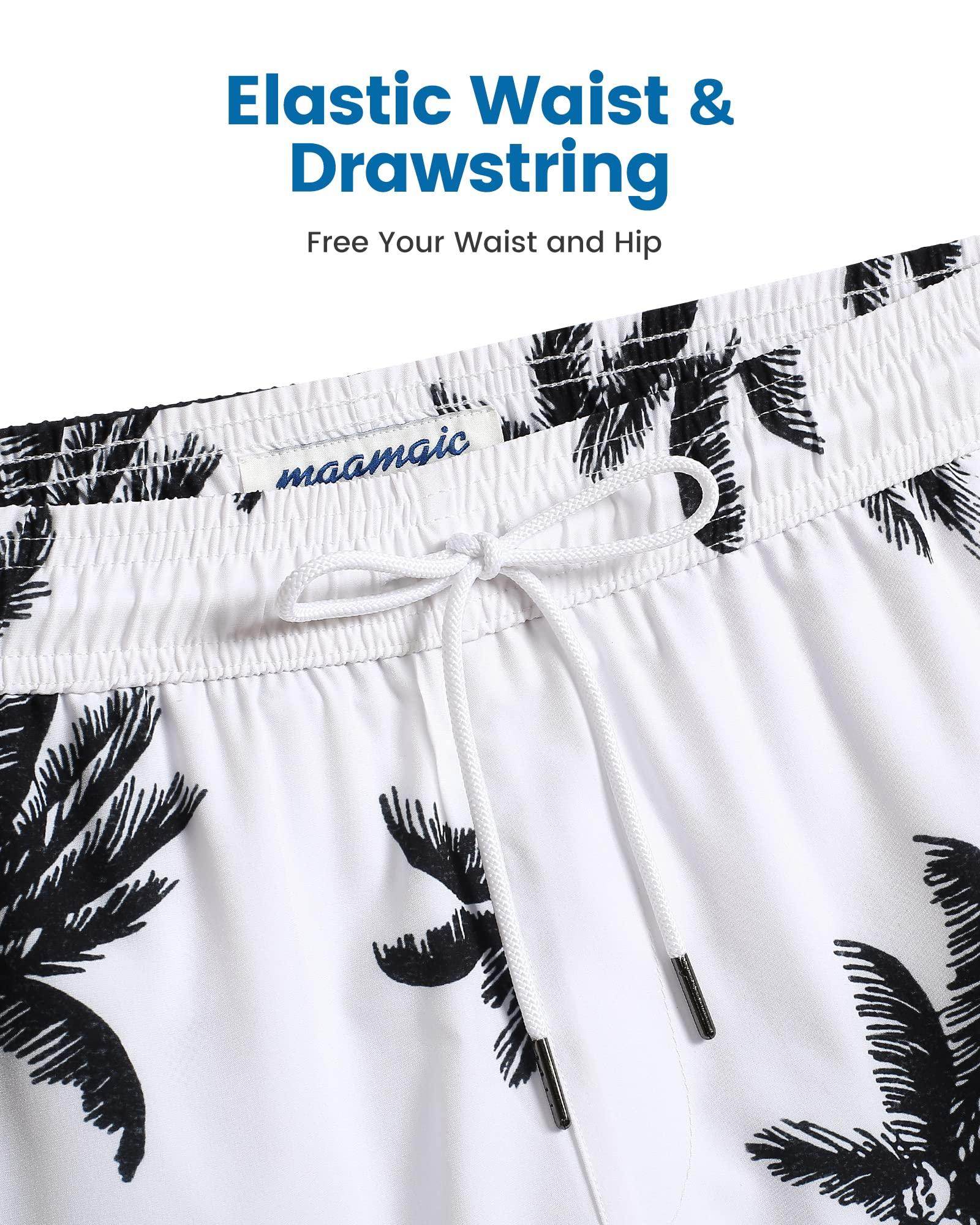 Mens Swim Trunks Compression Liner Quick Dry Zipper Pockets - VacationGrabs