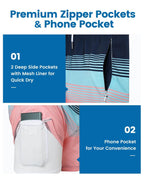 Mens Swim Trunks Compression Liner Quick Dry Zipper Pockets - VacationGrabs