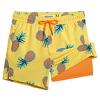 Mens Swim Trunks Compression Liner Quick Dry Zipper Pockets - VacationGrabs