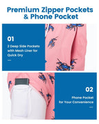 Mens Swim Trunks Compression Liner Quick Dry Zipper Pockets - VacationGrabs