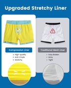 Mens Swim Trunks Compression Liner Quick Dry Zipper Pockets - VacationGrabs