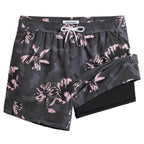 Mens Swim Trunks Compression Liner Quick Dry Zipper Pockets - VacationGrabs