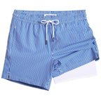 Mens Swim Trunks Compression Liner Quick Dry Zipper Pockets - VacationGrabs