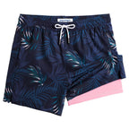Mens Swim Trunks Compression Liner Quick Dry Zipper Pockets - VacationGrabs