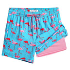Mens Swim Trunks Compression Liner Quick Dry Zipper Pockets - VacationGrabs