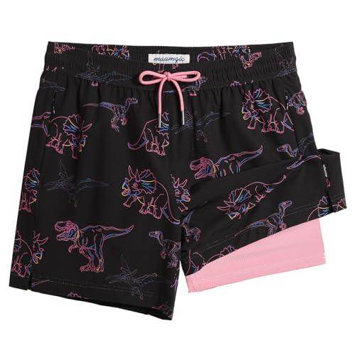 Mens Swim Trunks Compression Liner Quick Dry Zipper Pockets - VacationGrabs