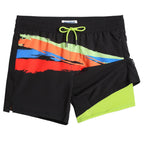 Mens Swim Trunks Compression Liner Quick Dry Zipper Pockets - VacationGrabs