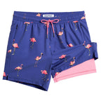 Mens Swim Trunks Compression Liner Quick Dry Zipper Pockets - VacationGrabs