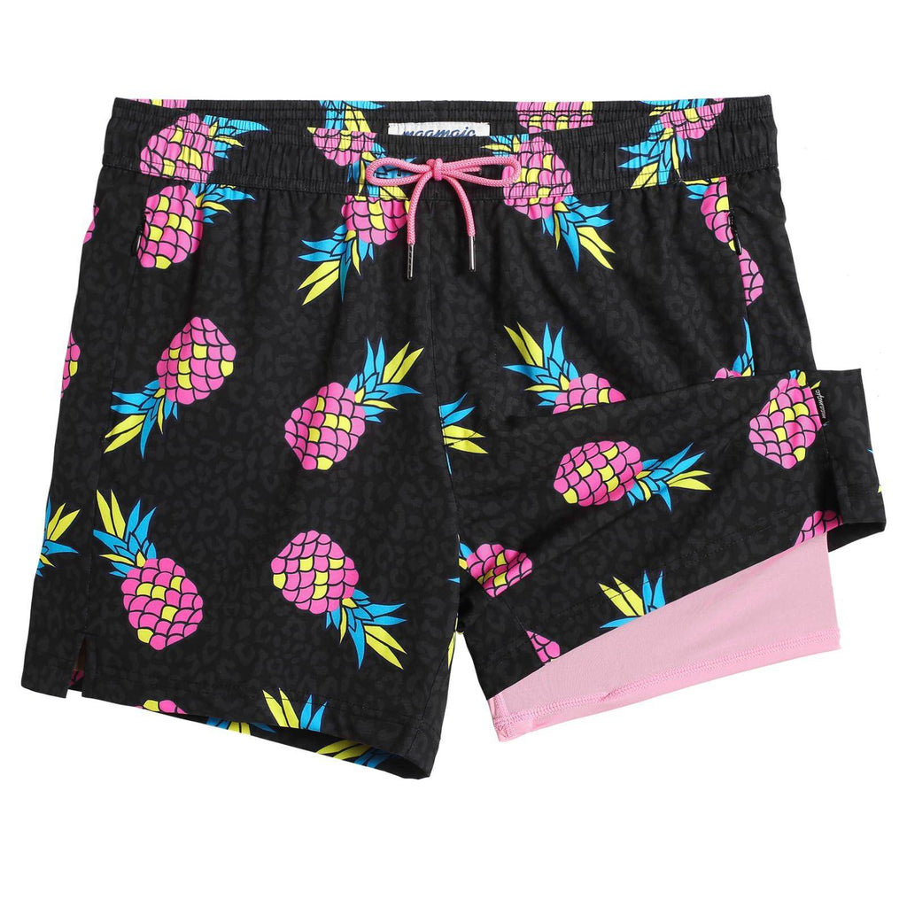 Mens Swim Trunks Compression Liner Quick Dry Zipper Pockets - VacationGrabs