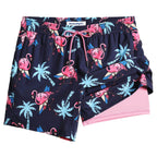 Mens Swim Trunks Compression Liner Quick Dry Zipper Pockets - VacationGrabs