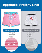 Mens Swim Trunks Compression Liner Quick Dry Zipper Pockets - VacationGrabs