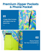 Mens Swim Trunks Compression Liner Quick Dry Zipper Pockets - VacationGrabs