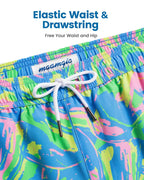 Mens Swim Trunks Compression Liner Quick Dry Zipper Pockets - VacationGrabs