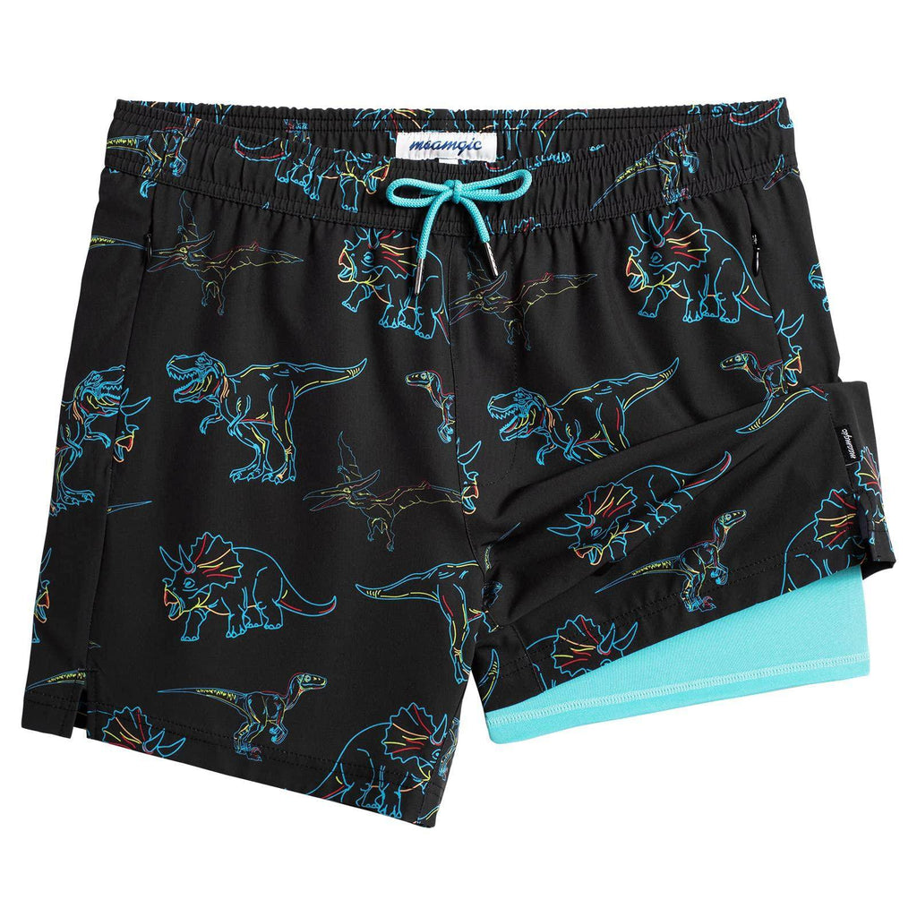 Mens Swim Trunks Compression Liner Quick Dry Zipper Pockets - VacationGrabs