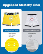 Mens Swim Trunks Compression Liner Quick Dry Zipper Pockets - VacationGrabs