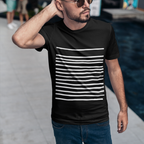 Black men's t shirt graphics from Yellow Pandora, casual style for everyday wear