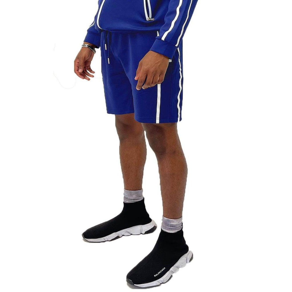 Men's blue activewear shorts, lightweight fabric, ideal for workouts