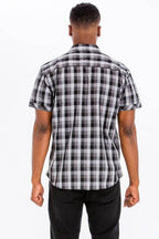 WEIV men's plaid shirt, short sleeve, casual wear for everyday style