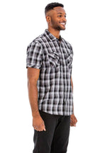 Men's short sleeve plaid shirt by WEIV, perfect for casual wear