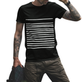 Mens T-Shirt with Lines in Black