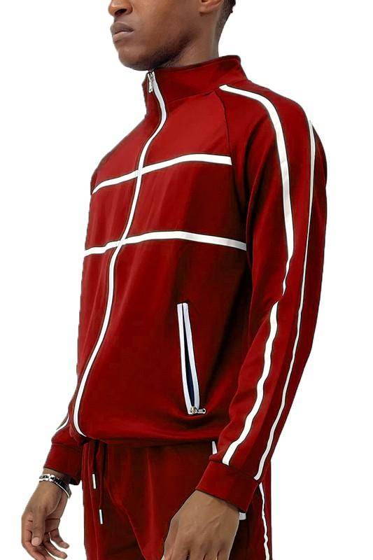 Mens Tape Stripe Track Jacket - VacationGrabs