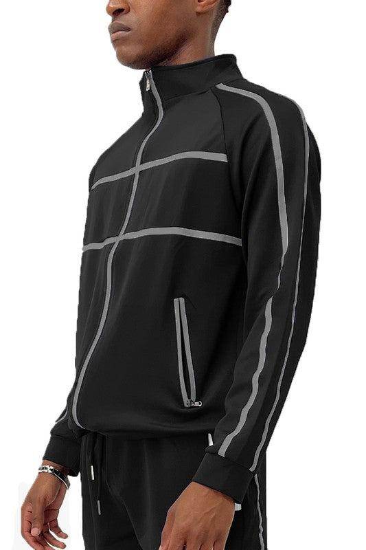 Mens Tape Stripe Track Jacket - VacationGrabs