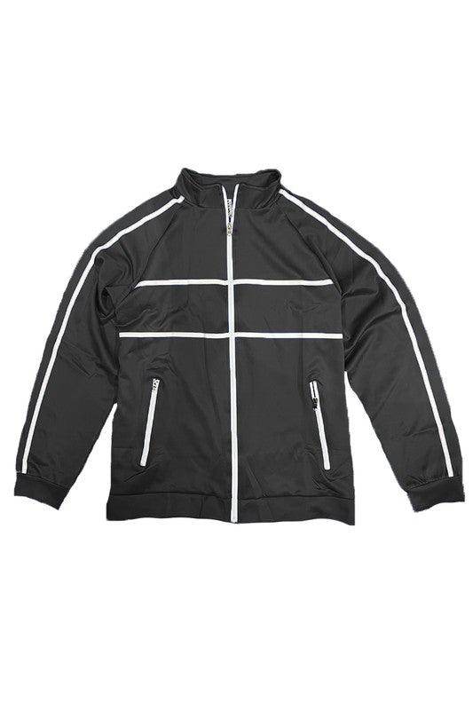 Mens Tape Stripe Track Jacket - VacationGrabs