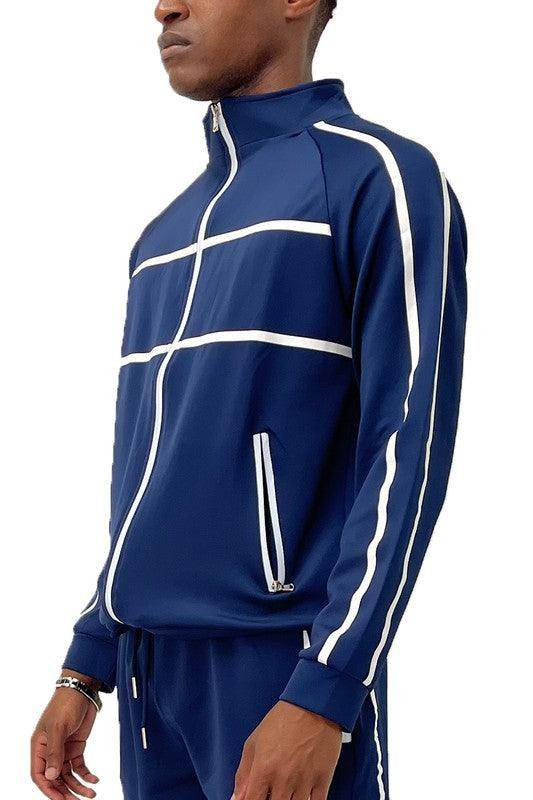 Mens Tape Stripe Track Jacket - VacationGrabs