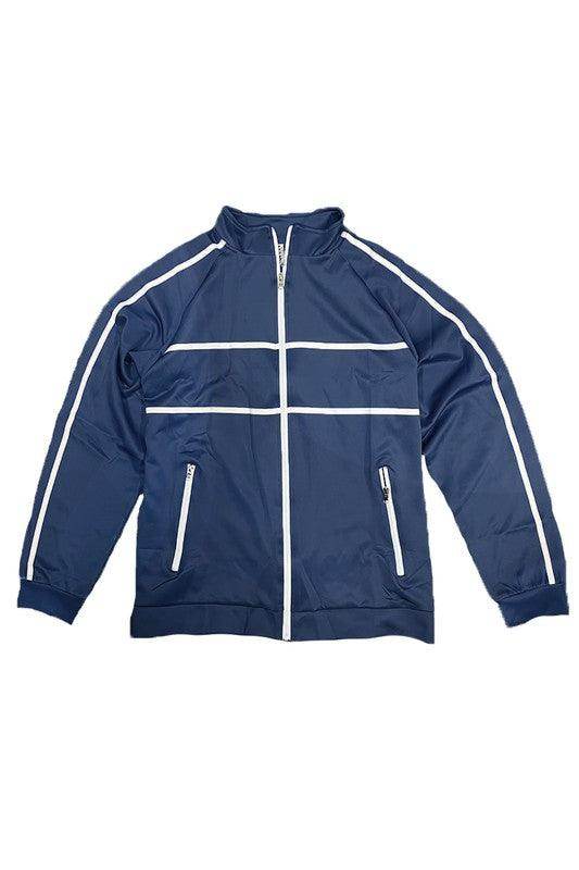 Mens Tape Stripe Track Jacket - VacationGrabs