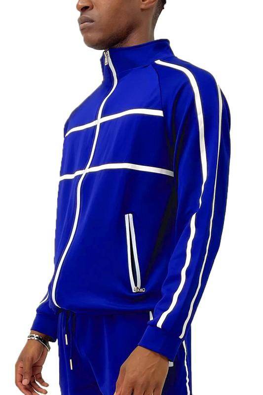 Mens Tape Stripe Track Jacket - VacationGrabs