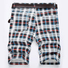 Men's Shorts Mens Tartan Plaid Pattern Shorts Checkered Stretch Denim