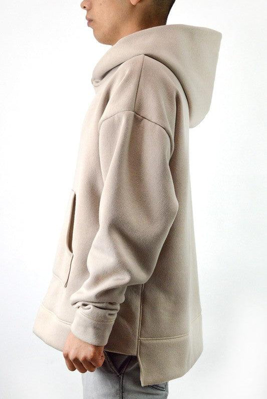 Men's Shirts Mens Taupe Front Pouch Slouch Hoodie