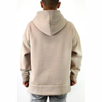 Mens Taupe Front Pouch Slouch Hoodie - VacationGrabs