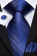 Men's blue striped tie, perfect for formal occasions, learn how to tie mens tie