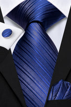 Men's blue striped tie, perfect for formal occasions, learn how to tie mens tie