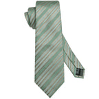 Mint green striped silk tie, perfect for formal occasions, how to tie mens tie
