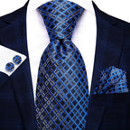 Blue and black patterned mens ties for formal occasions