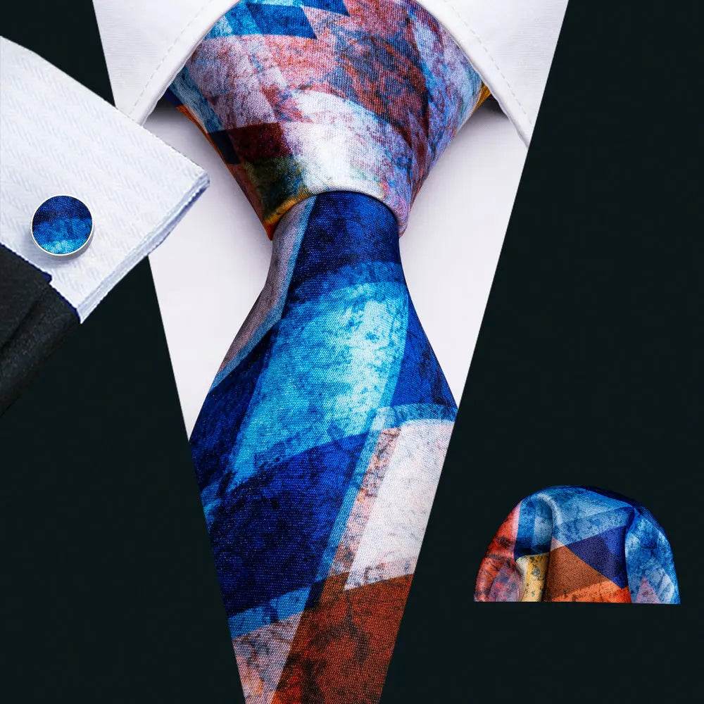 Colorful men's ties with geometric patterns for formal occasions