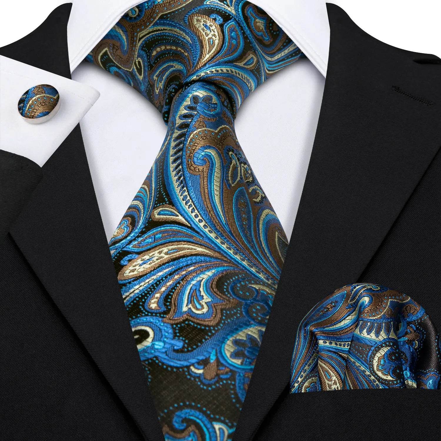 Men's ties in blue paisley pattern, perfect for formal occasions