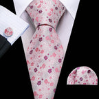 Men's ties, pink floral silk design, perfect for formal occasions