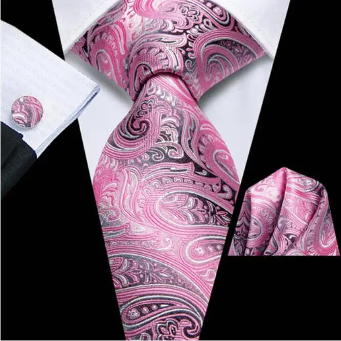 Mens ties in pink paisley pattern, perfect for formal occasions