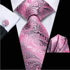 Mens ties in pink paisley pattern, perfect for formal occasions