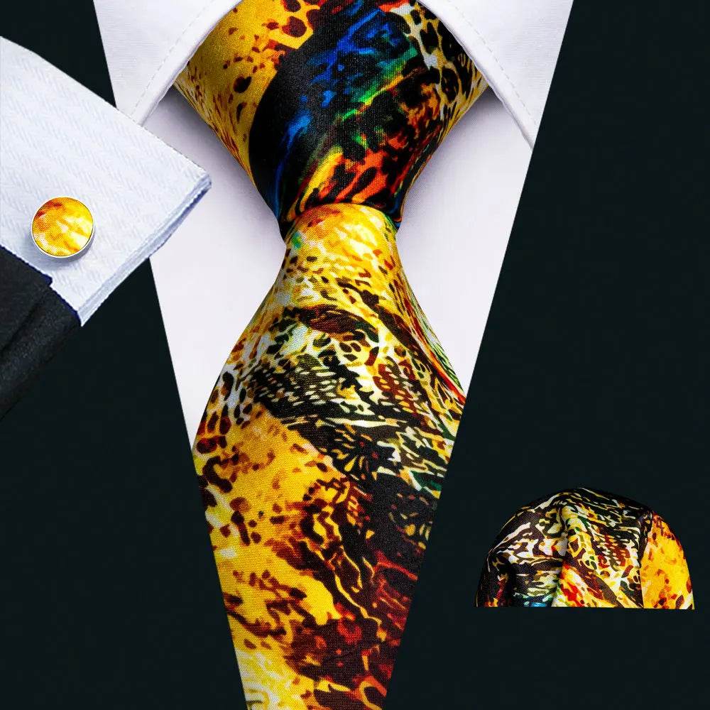 Men's ties, colorful abstract design, silk fabric, formal occasions