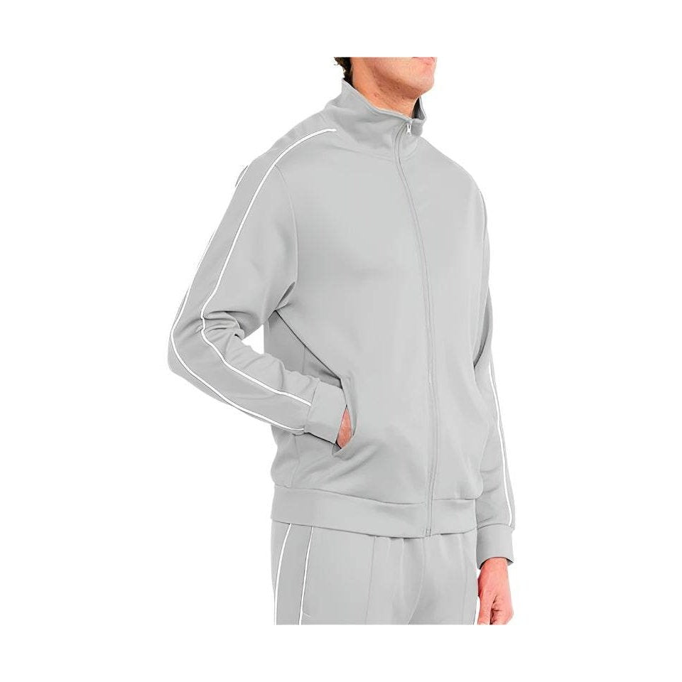 Men's grey track jacket, lightweight material for activewear