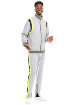 Stylish men's track set in gray with neon accents, perfect for sporty or casual wear